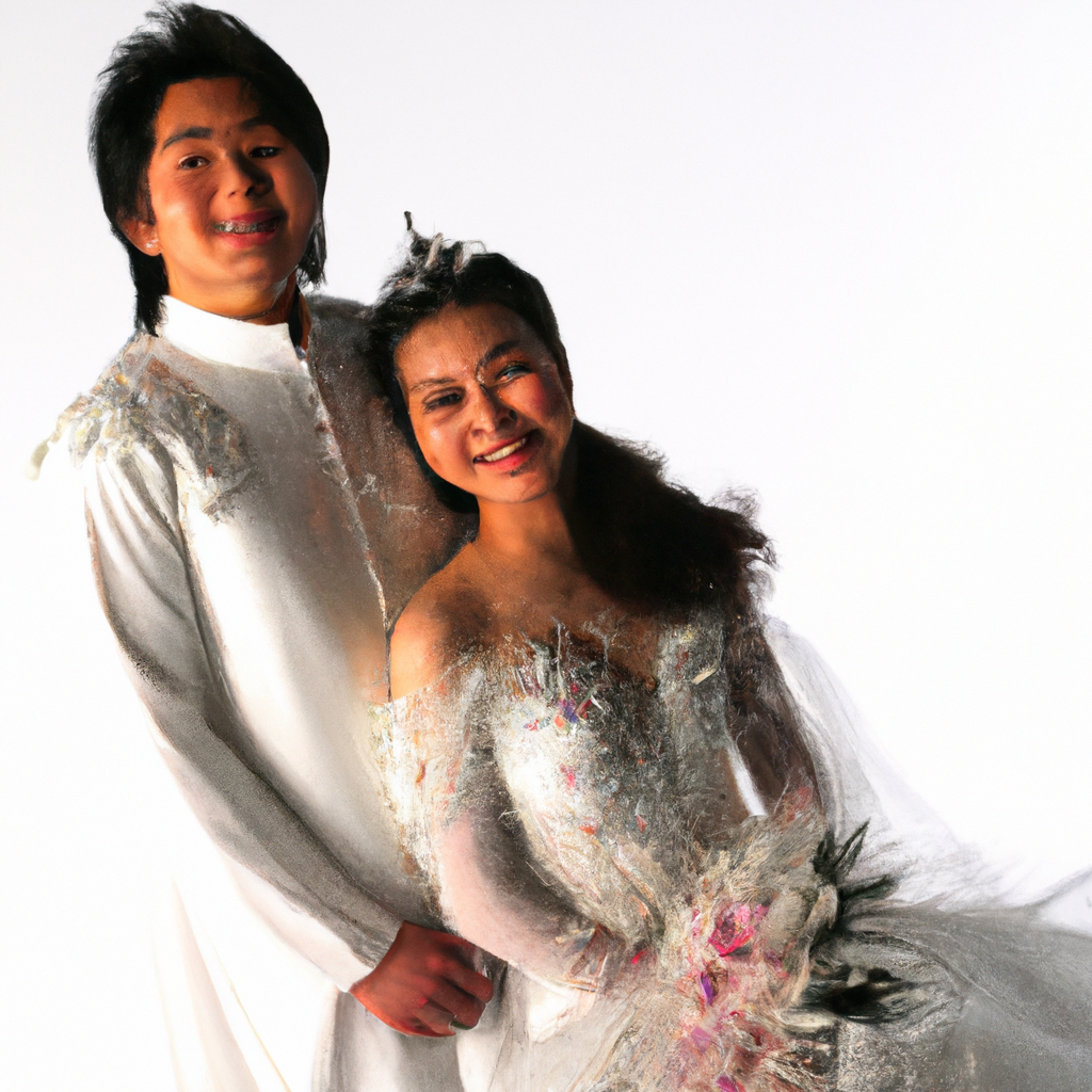 AI 생성 이미지: 미니멀 웨딩 스냅, 클래식 포즈와 소프트 라이트